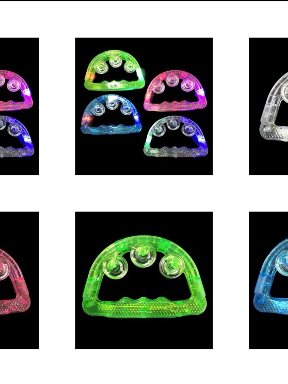 24 Light-Up Plastic Tambourine Set - Multicolor - Picture 2 of 3